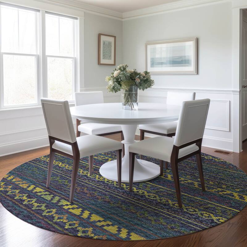 Premium Washable Super Soft Moroccan Boho Mayfield Rug - Multi - 8' x 8' - Round