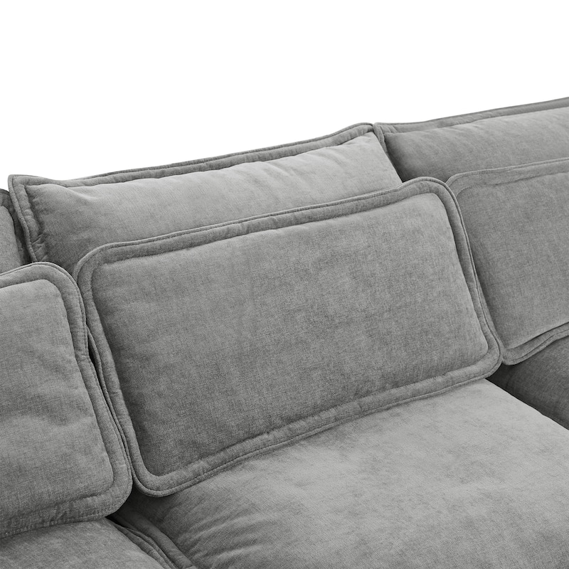 124" U-Shaped Modular Sectional Sofa (6-Seater) with Storage & Convertible Bed