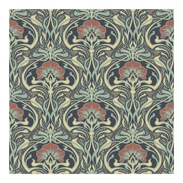 Crown M1196 Donovan Moss Nouveau Floral Wallpaper