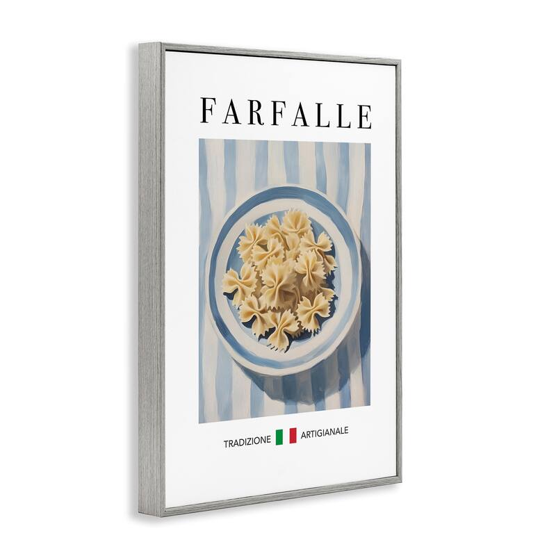 Stupell Traditional Farafalle Pasta Framed Giclee Art Design By Andreas Magnusson