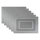 Design Imports Silver Doubleframe Kitchen Placemat Set (Set of 6) - Bordered Gray - Rectangle