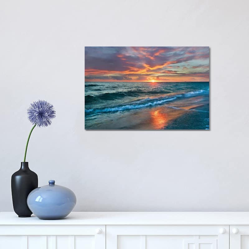 iCanvas "Sunset Over Ocean, Gulf Islands National Seashore, Florida" by Tim Fitzharris Canvas Print - 12x18x1.5