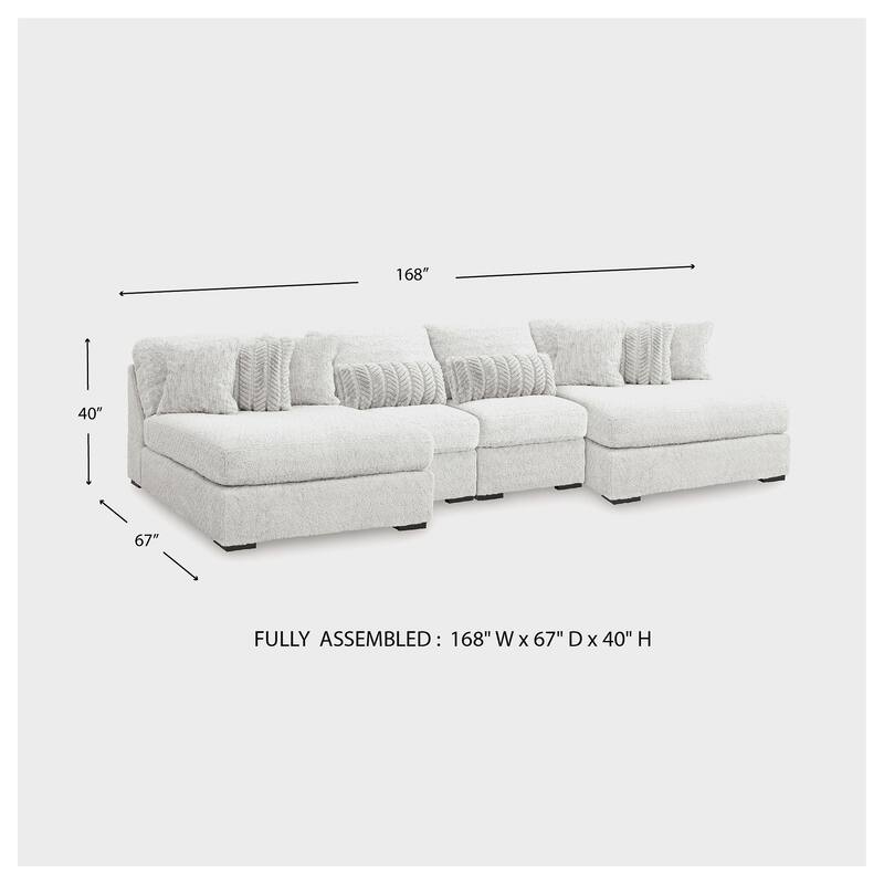 Signature Design by Ashley Snodoodle Gray 4-Piece Sectional with Chaise - 168" W x 67" D x 40" H