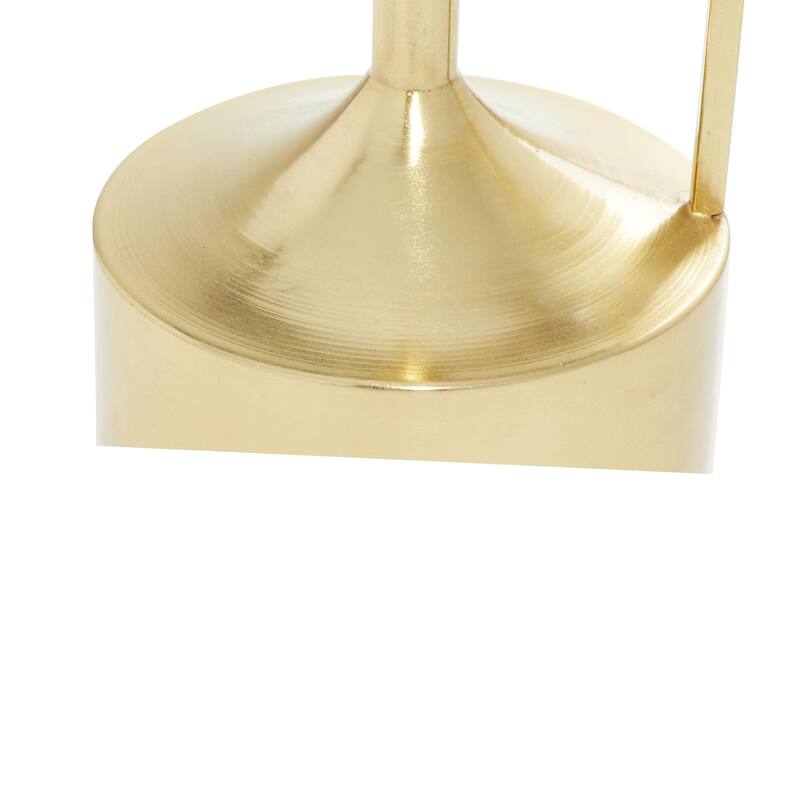 CosmoLiving by Cosmopolitan Metal Slim and Cone Geometric Vase with Handles (Set of 2) - Gold, Silver, Dark Gray, White, Black