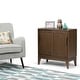 preview thumbnail 1 of 29, WYNDENHALL Pearson SOLID HARDWOOD 30 inch Wide Mid Century Modern Low Storage Cabinet - 30"w x 14"d x 31"h Walnut Brown