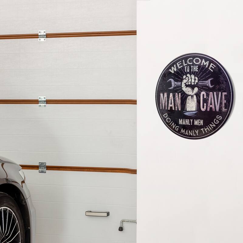 Man Cave Dome Shaped Metal Sign Wall Decor