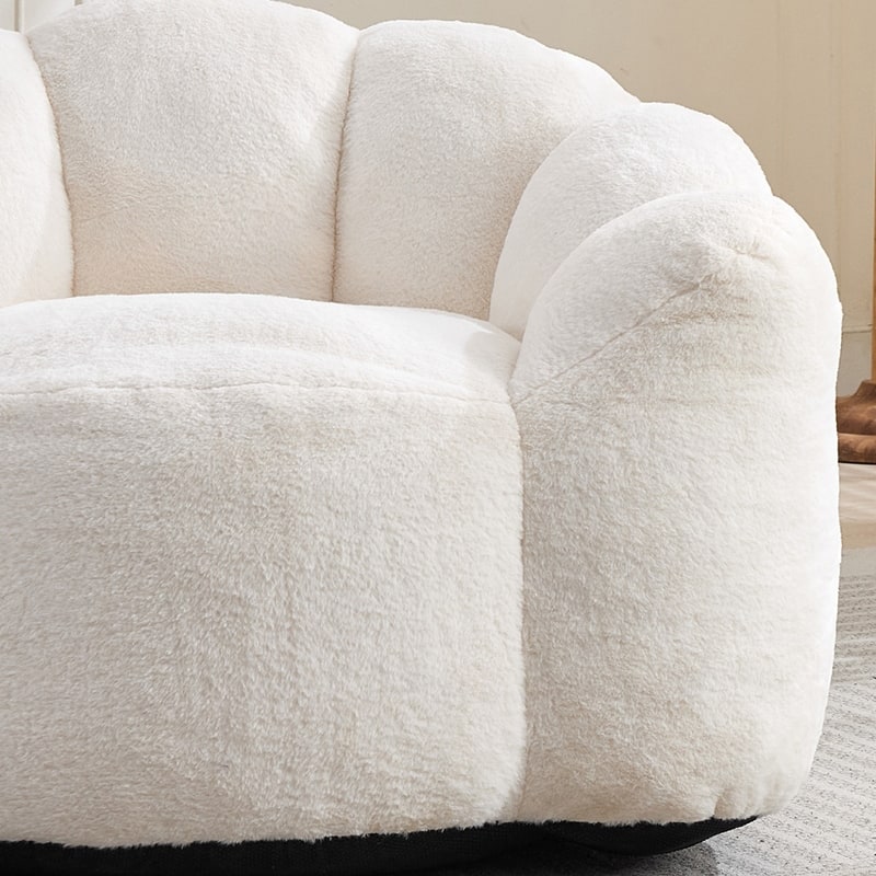 Lotus Type Compression Lazy Sofa Oversized Bean Bag Sofa Accent Chair for Adults with Pull Strap and Non-slip Base, Easily Moved