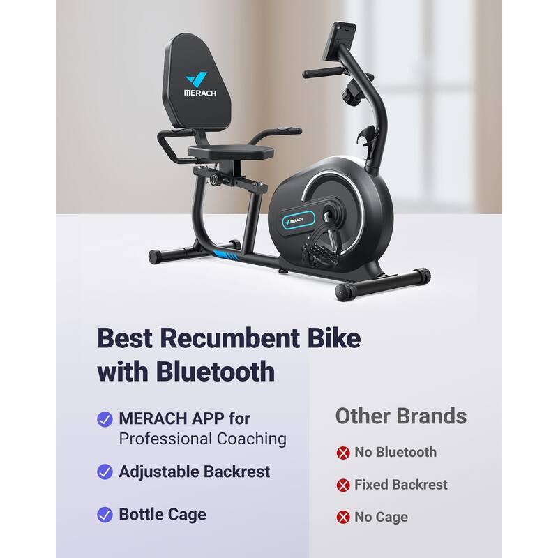 Recumbent Exercise Bike for Home with Bluetooth and Exclusive App