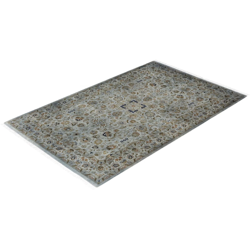 Overdyed, One-of-a-Kind Hand-Knotted Area Rug - Gray - 4' 2" x 6' 5"