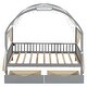 preview thumbnail 11 of 18, Twin Size Daybed with Arched Roof, 2 Drawers, Wood House Canopy Bed with Fabrics Curtain and Light Strip for Kids Teens, Gray