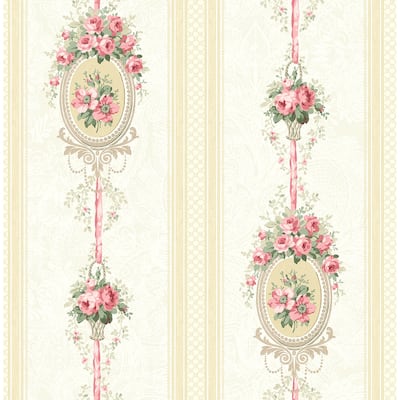 Seabrook Designs Yvette Cameo Stripe Unpasted Wallpaper
