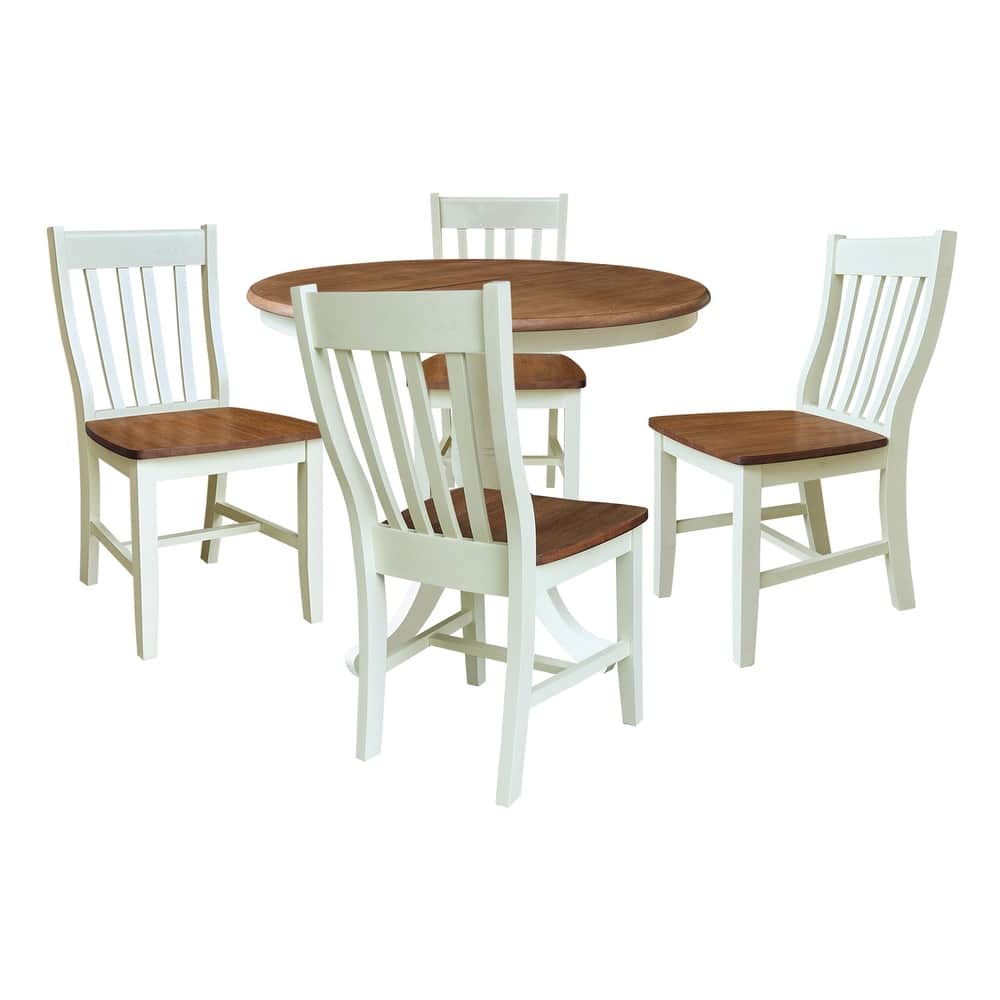 International Concepts 36" Round Extension Dining Table with Cafe Chairs