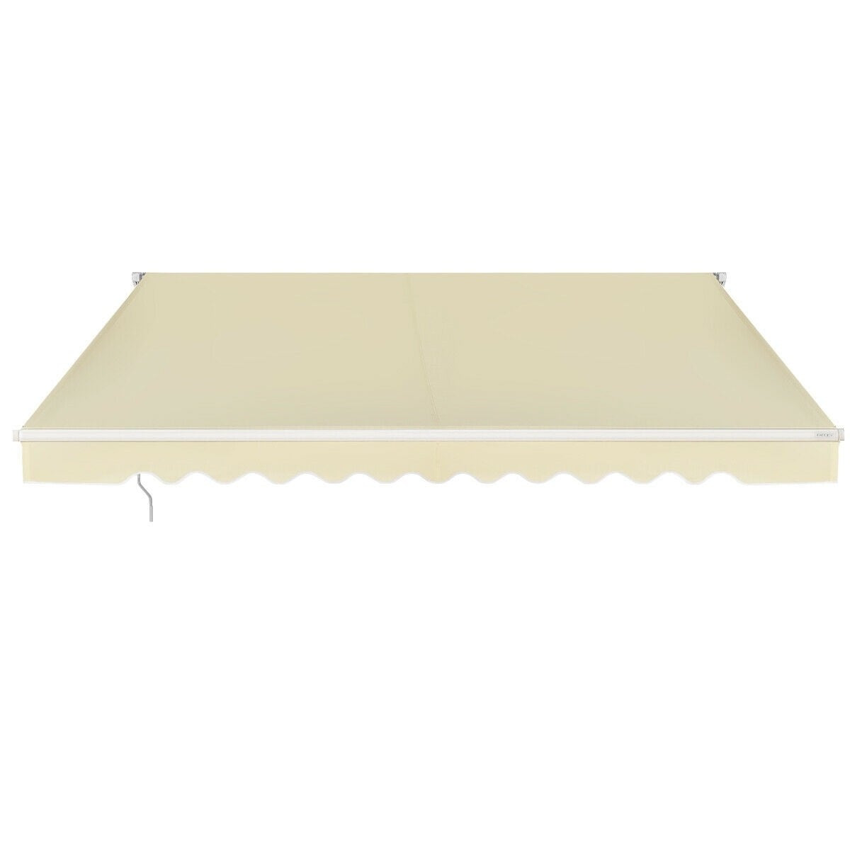 Outdoor Manual Retractable Awning Cover Shelter Patio Sun Shade-Beige