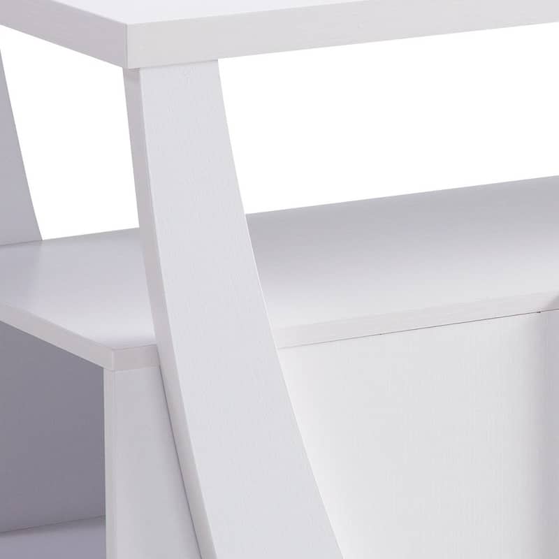 HomeRoots 60" White Wood Enclosed and Open Storage TV Stand - 60.00 in. x 22.00 in. x 15.50 in.