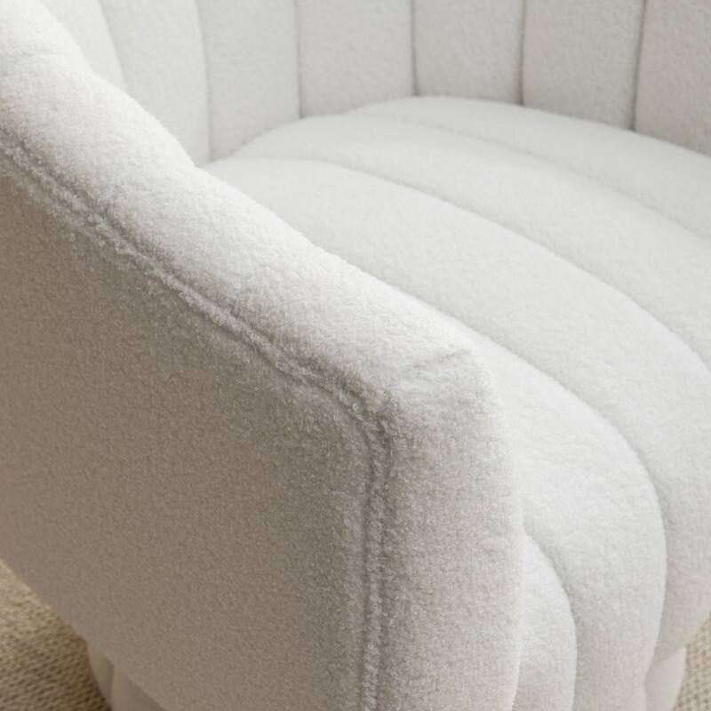 SEYNAR Modern Glam Velvet Upholstered Round Swivel Accent Barrel Chair