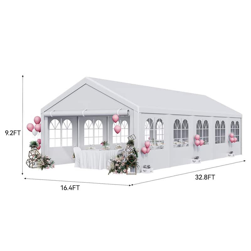 Outdoor White Party Tent Canopy with Windows