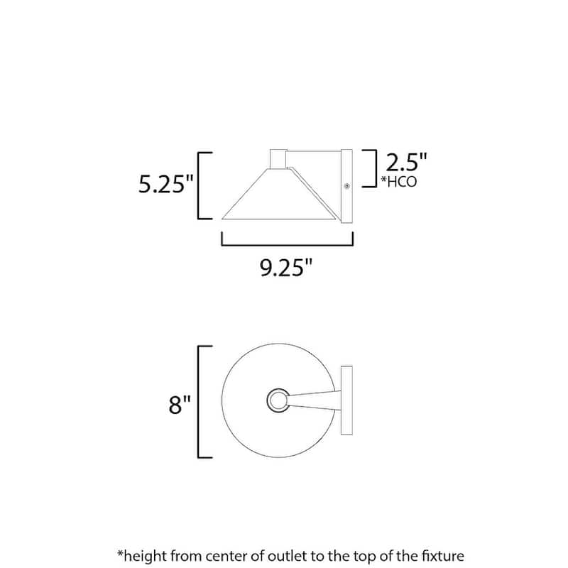 Maxim 86141MSP Conoid LED 6" Tall LED Wall Sconce - 3000K, 400 Lumens,
