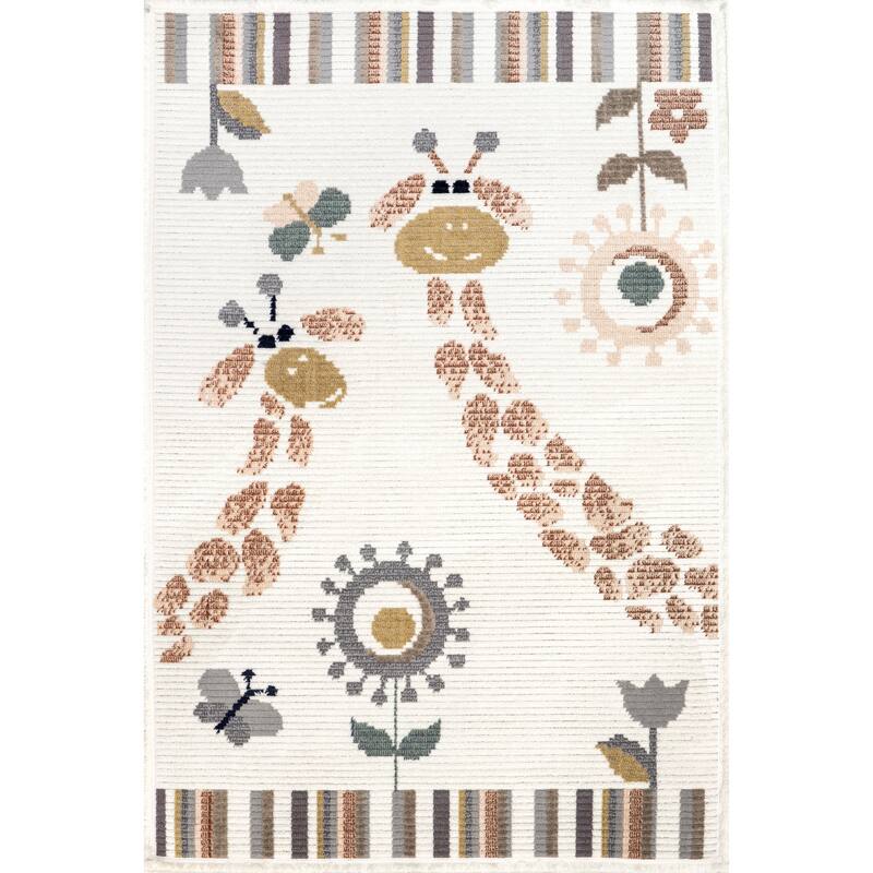 Nuloom Avianna Giraffe Kids Fringe Area Rug