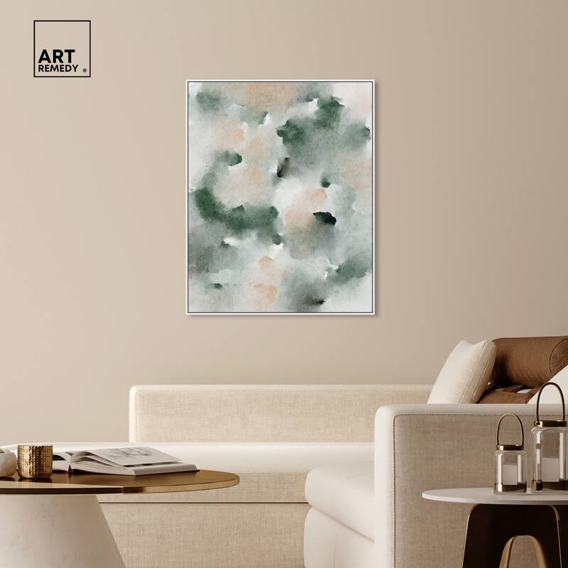 Art Remedy Smoky And Blush Shadows Framed Watercolor Boho Abstracts