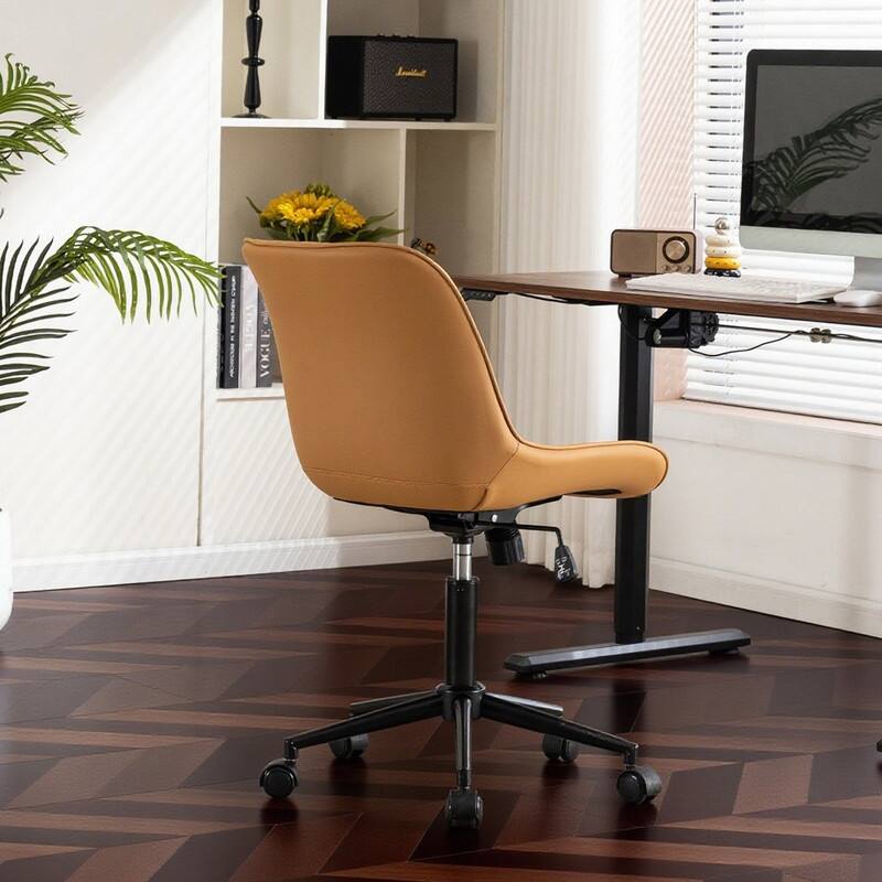 Modern Office Chair, Leather Swivel Office Chair for Home Office
