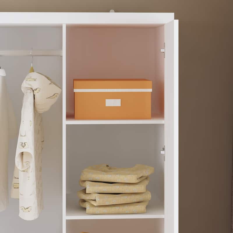 78.7"H Combo Twin Wardrobe Set Elegance Meets Utility Armoires Closet