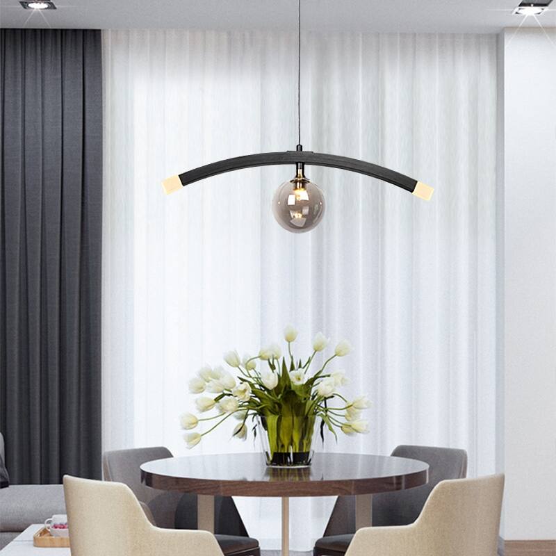 Smoky Gray Glass Shade Creative LED Pendant Light - Smoke Gray
