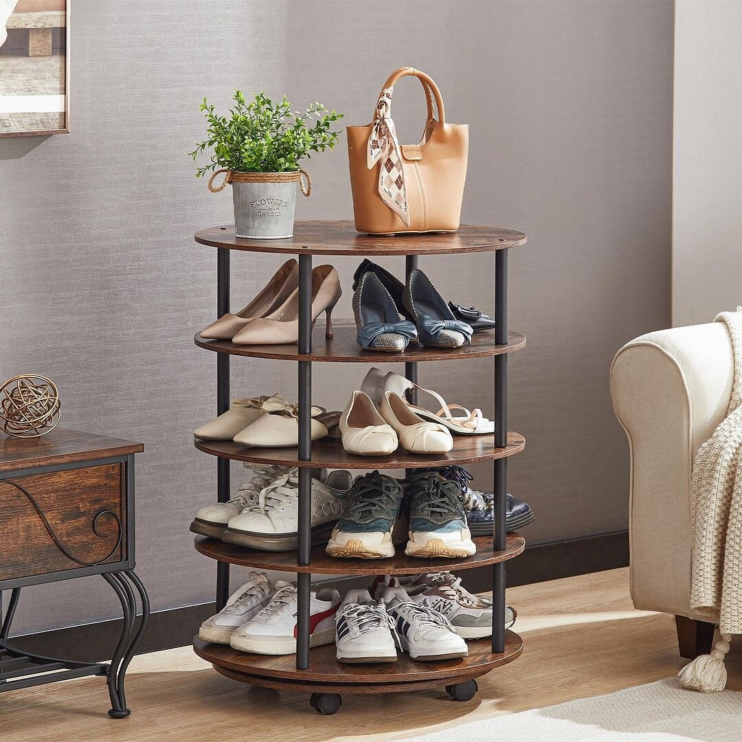 4 Tier Revolving Shoe Rack Shoe Storage Organizer 22.8