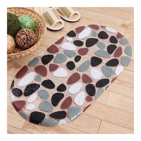 Simple Colorful Stone Carpet Ground Floor Foot Mat - grey