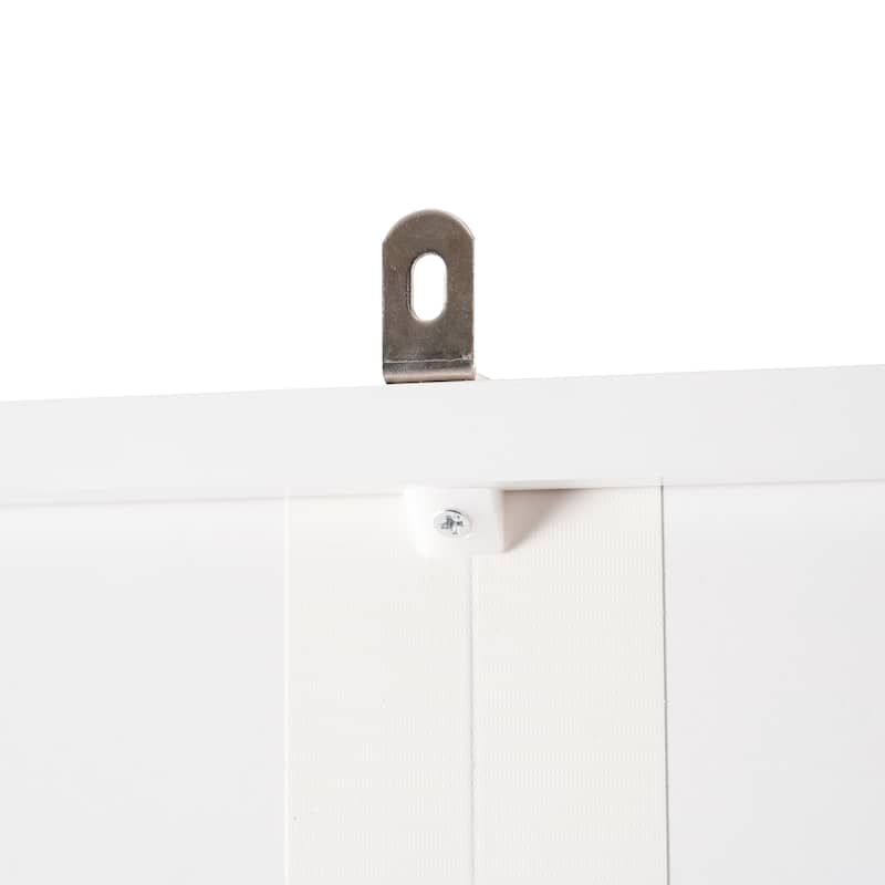 Modern Bathroom Storage Cabinet with Glass Doors and Drawers, Tall Freestanding Floor Cabinet with Adjustable Shelves