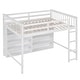 Full Size Loft Bed with 8 Open Storage Shelves and Built-in Ladder ...
