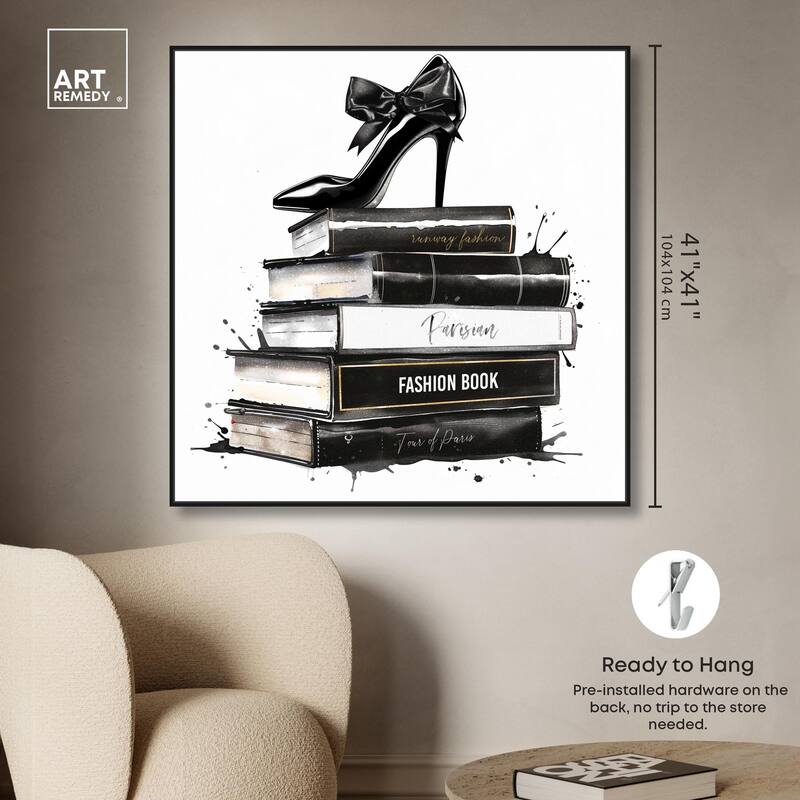 Classic Book Stack Canvas by Art Remedy