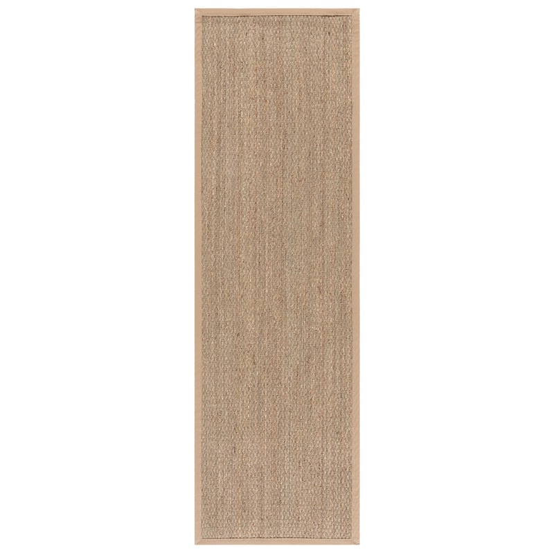 SAFAVIEH Natural Fiber Lovie Farmhouse Seagrass Rug - 2'6" x 8' Runner - Natural/Beige