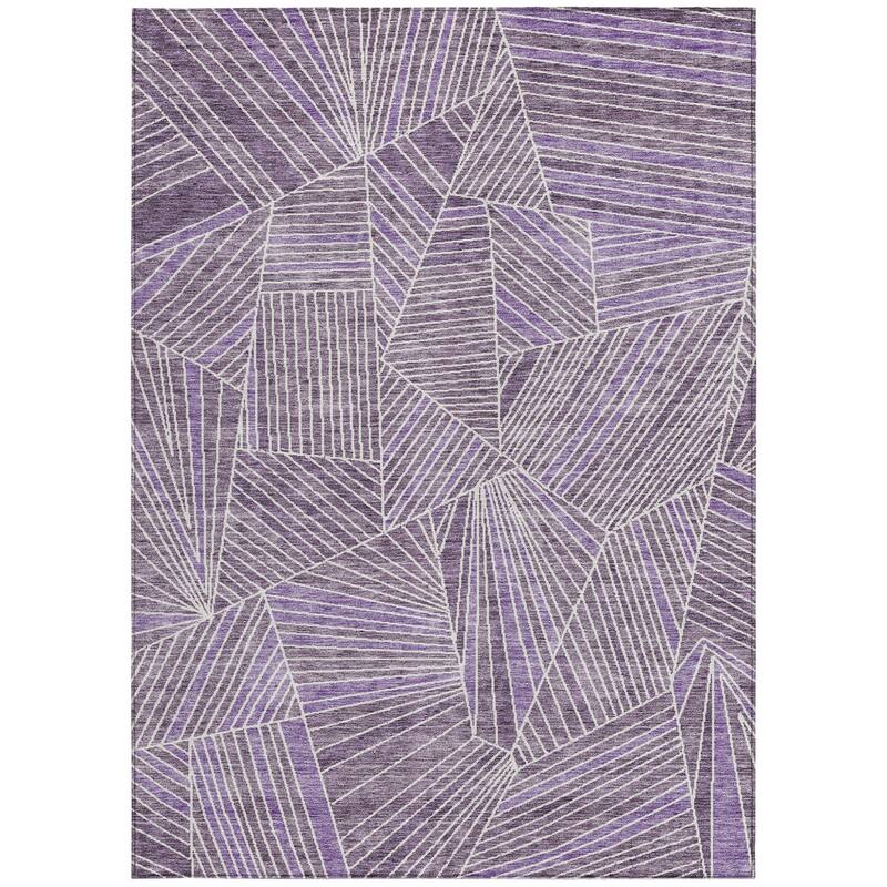 HomeRoots Geometric Transitional Rectangle Outdoor Rug