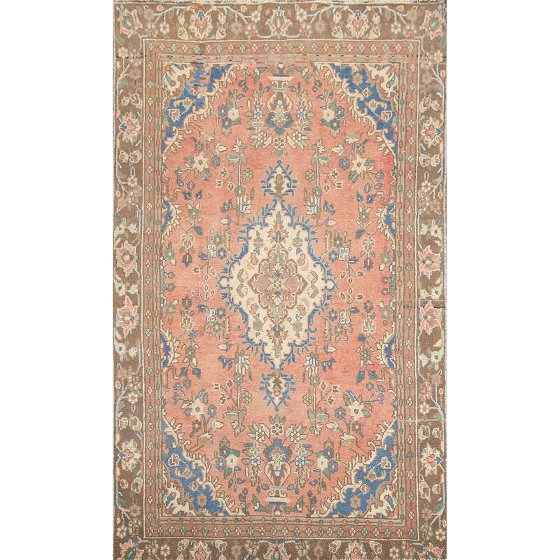 Hand Knotted Oriental 100% Wool Carpet Traditional Floral Pink Hamedan Area Rug - 8' 8'' X 5' 6''