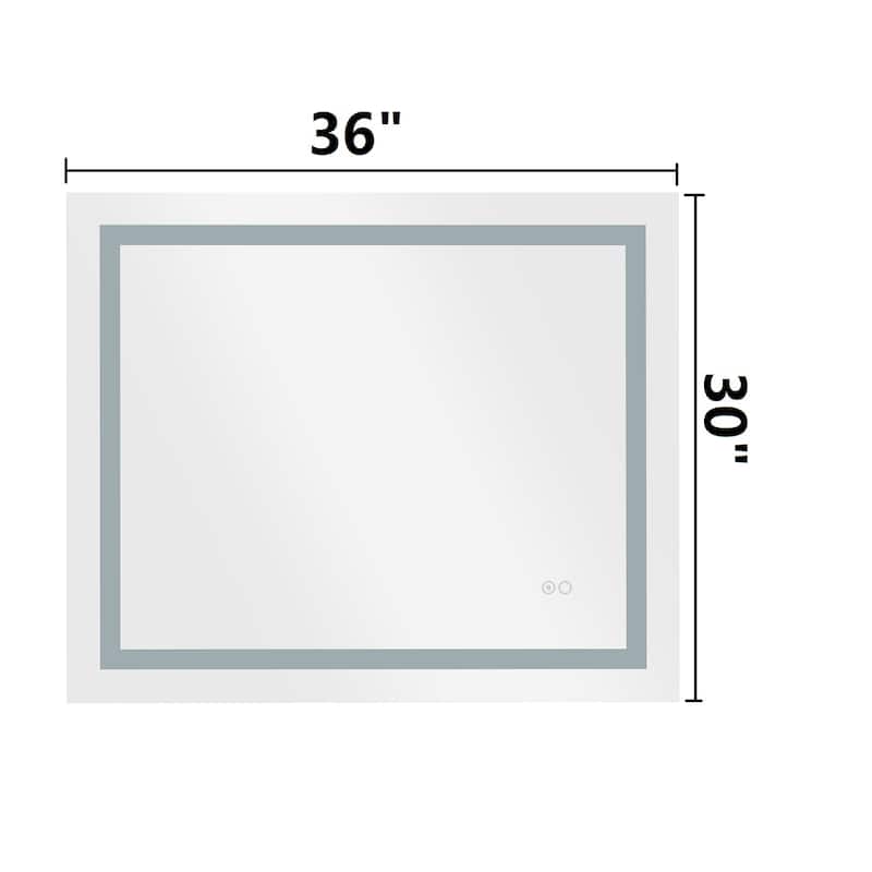 LED Backlit Frameless Bathroom Vanity Mirror with Anti-fog