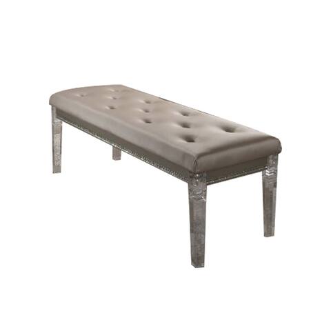 Upholstered Bedroom Bench in Champagne and Clear Finish