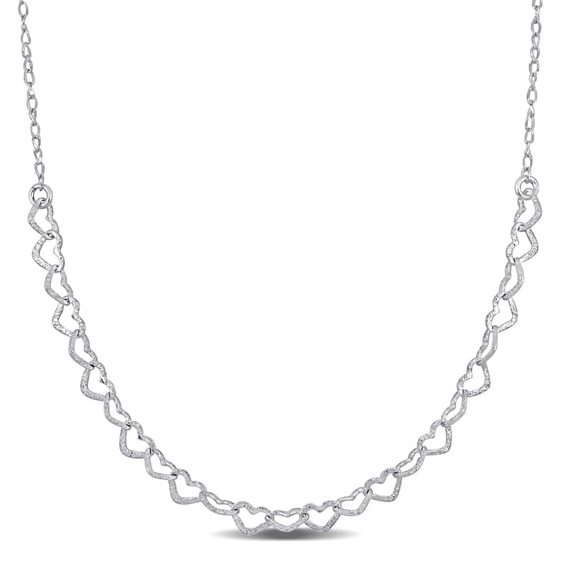 Miadora 4.5mm Heart Link Necklace in Sterling Silver