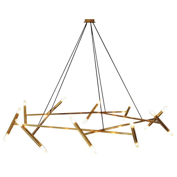 slide 2 of 3, 20 Light Gold Stainless Steel Round Light Fixture