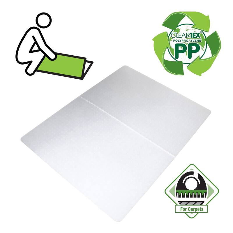 Cleartex® Polypropylene Rectangular Foldable Chair Mat for Carpets - 46" x 57"