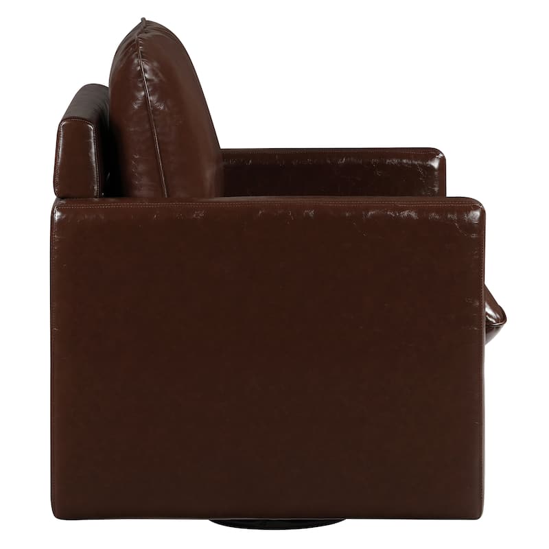 Mellory Transitional Faux Leather Upholstered Swivel Armchair by Furniture of America
