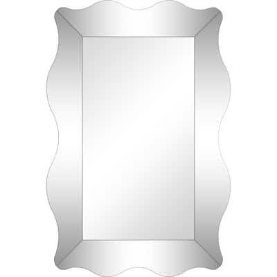 HomeRoots 35" Mirrored Accent Mirror Wall Mounted With Glass Frame - 20