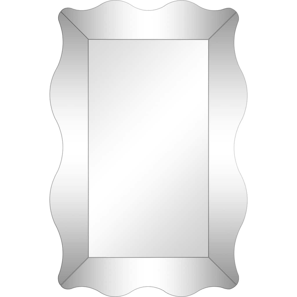 HomeRoots 35" Mirrored Accent Mirror Wall Mounted With Glass Frame - 20