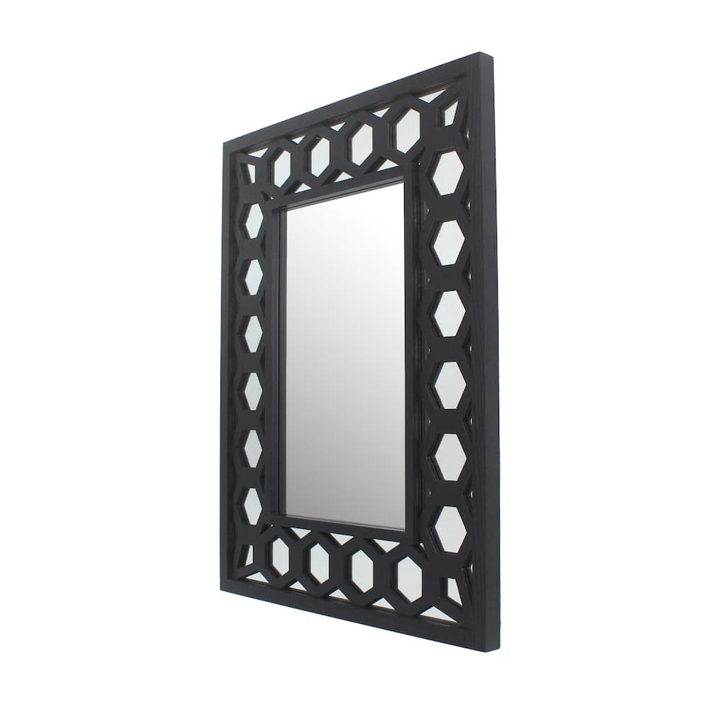 HomeRoots 40" Antique Square Accent Mirror Wall Mounted With Frame - 28.4