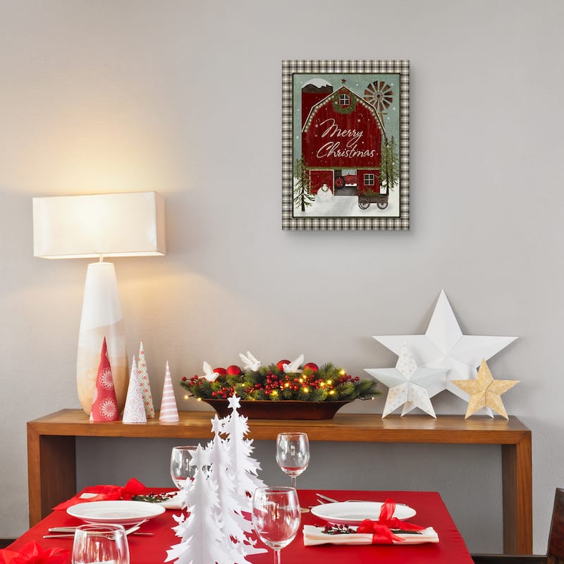 Christmas Farm Barn Canvas Art Print