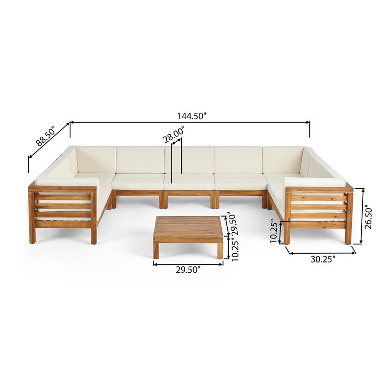 Oana Outdoor Acacia Sectional Sofa Set by Christopher Knight Home