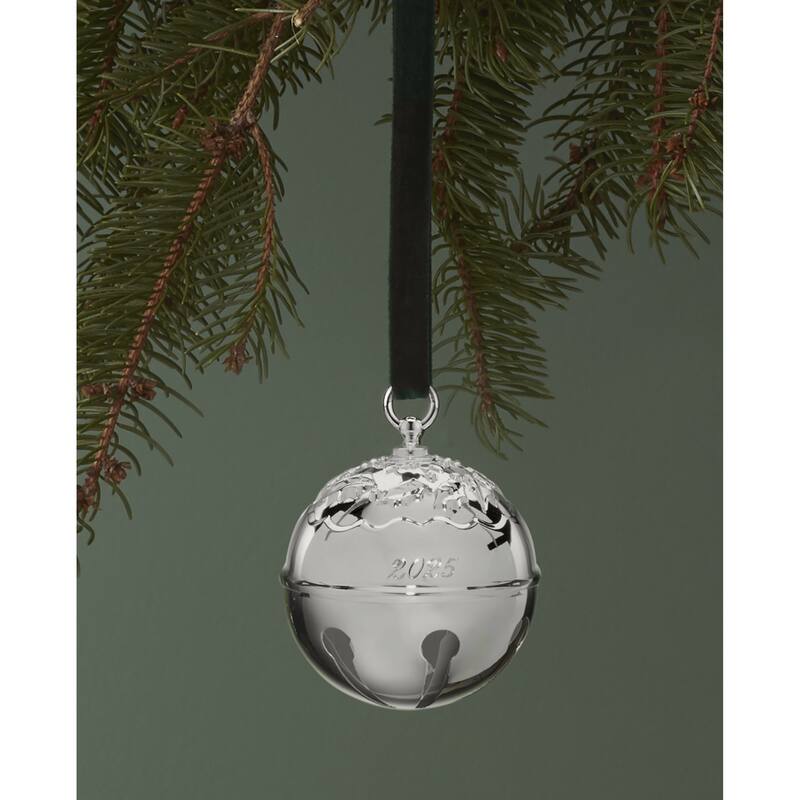 Reed And Barton 2025 Holly Bell Silverplate Ornament, 50th Edition - 3.5" Round