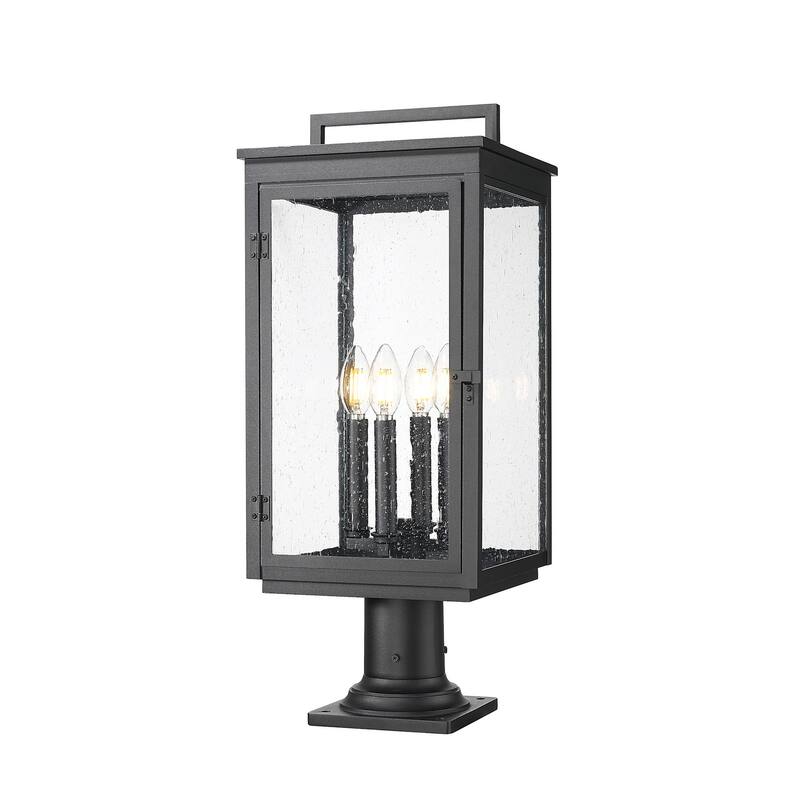 Z-Lite 5019PHBR-533PM Hartwell 4 Light 25" Tall Post Light with Seedy - Sand Black