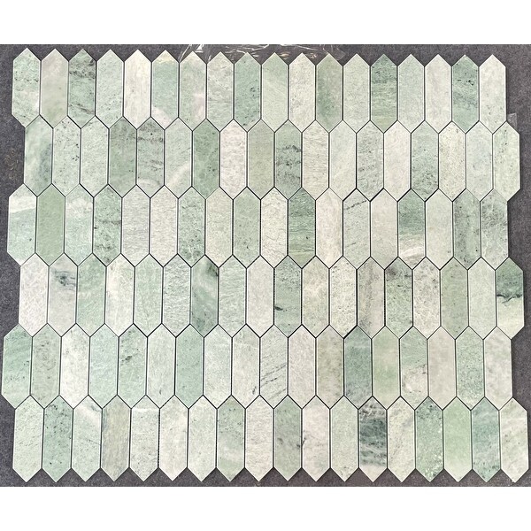 Ming Green Long Hexagon Mosaic Wall & Floor Tile - Case (10 Sheets