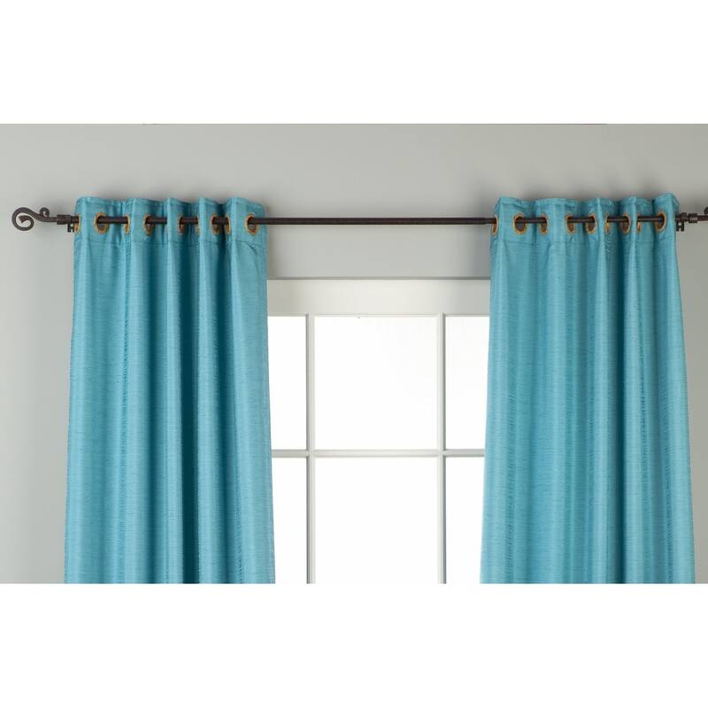 Turquoise Ring Top Matka Raw Silk Curtain / Drape / Panel - Piece