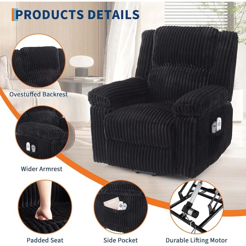 Electric Power Lift Recliner Sofa Chair, Heat and Massage for Living Room, Bedroom